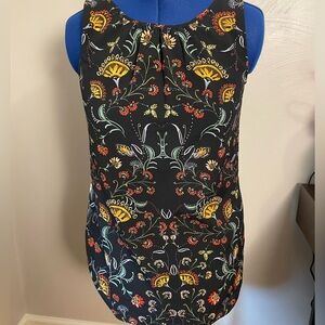 CAbi Tank black floral pattern size small